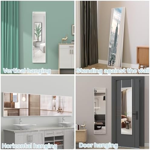 ANYHI 47"x12" Full Length Mirror Over the Door Hang or Wall Mounted - Image 6