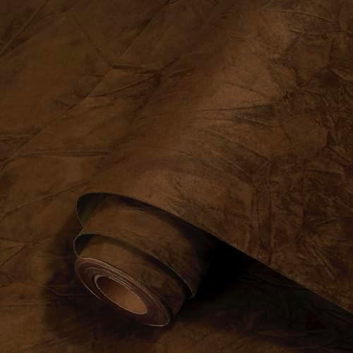 Decotalk Felt Fabric Wallpaper Peel and Stick Brown Felt Fabric Wall Paper by Decotalk
