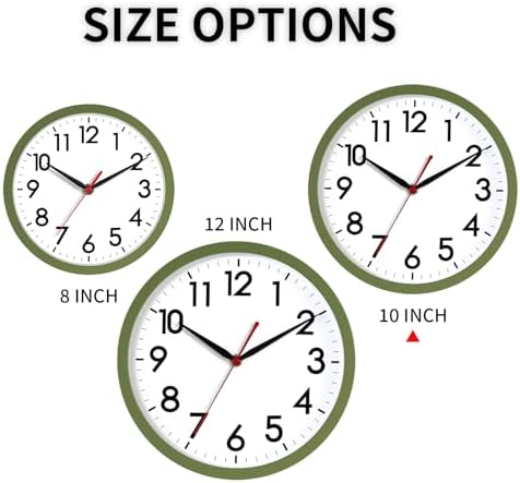 AKCISOT 10 Inch Wall Clock, Silent Battery Operated Analog Clock - Image 2