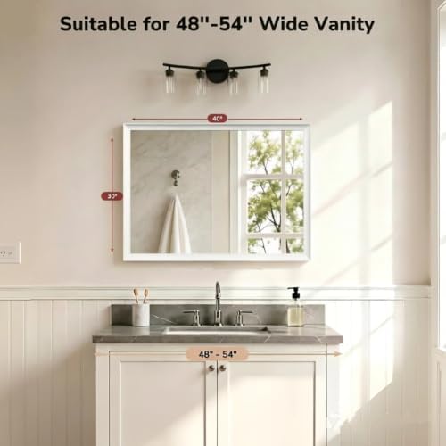 USHOWER 30x40 Inch White Bathroom Mirrors - Image 2