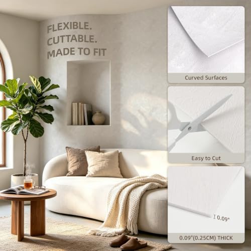 WADILE Peel and Stick Concrete Wall Panels, 11.8" x 23.6" PVC Faux Cement Wall - Image 4