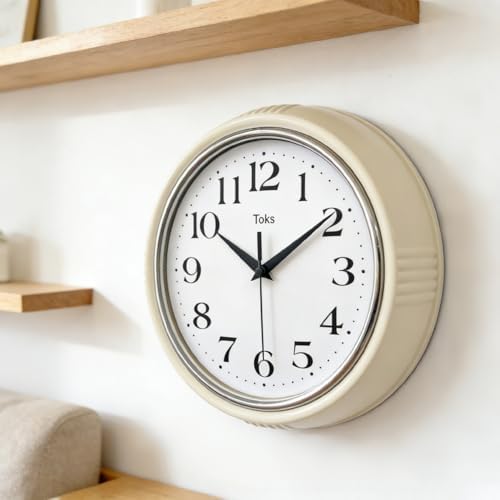 Lily's Home Retro Wall Clock, 9.5 Inch Vintage Design, Silent Non-Ticking - Image 6