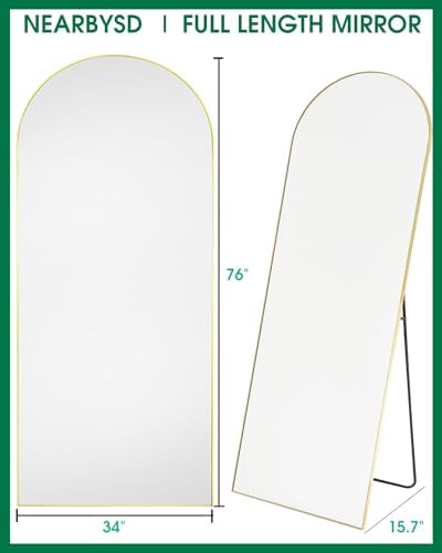 NEARBYSD Oversized Full Length Mirror, Arched Body Mirror - Image 2