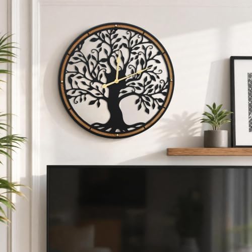 Micasso Large Wall Clocks Decorative: 18 Inch Tree of Life Battery Operated - Image 6