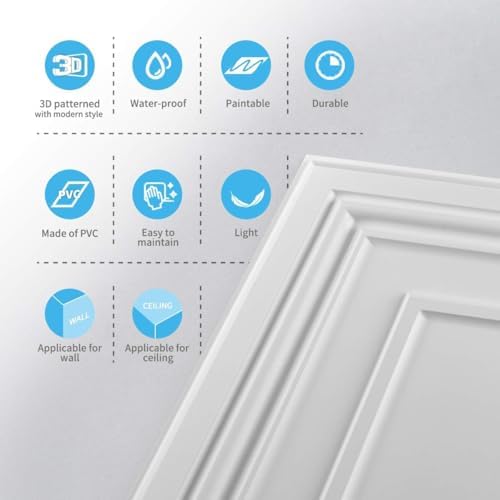 Art3d PVC Drop Ceiling Tiles 24x24 in, 48 Sq.Ft, Snow White - Image 5