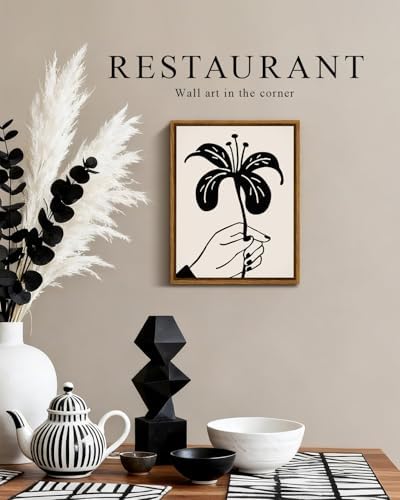 VIYYIEA Black Flower Wall Art Minimalist Hand Line Drawing 8x10 Inch - Image 6
