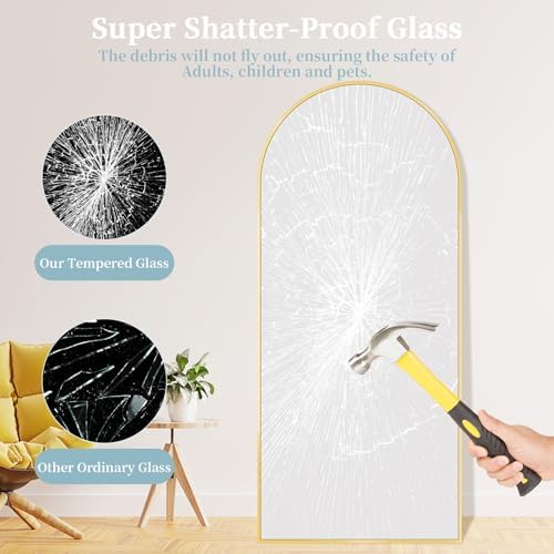 Full Length Mirror with Stand, Large Stand Up Mirrors, Aluminum Frame Floor - Image 4