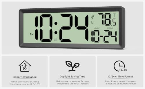 14" Large Digital Wall Clock Battery-Operated - Image 5