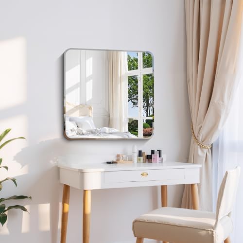 CILIBER Beveled Mirror, 24x24 Square Bathroom Mirror Rounded Corner, 3mm - Image 3