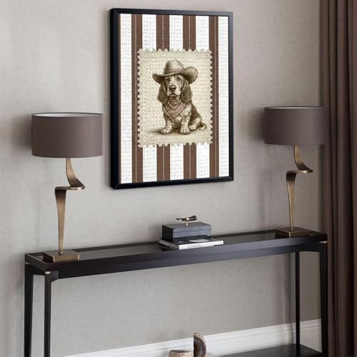 Vintage Cowboy Dog Wall Art, Western Basset Hound Canvas Print, Farm Rustic - Image 5