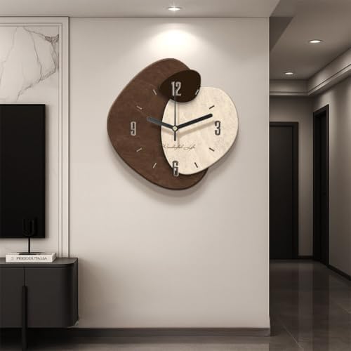 Modern 3D Wall Art Clock, Irregular Sandstone Texture Wall Decor by Unknown
