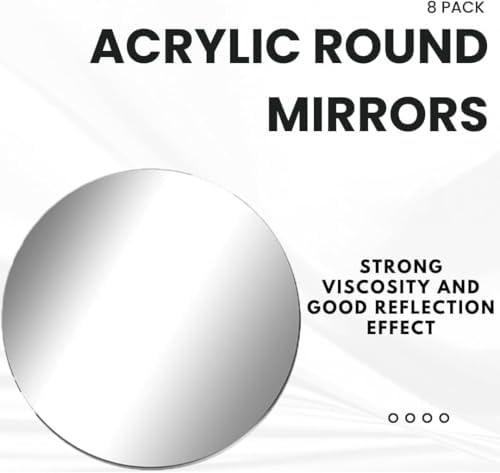 Acrylic Round Mirrors, 12 inch No Glass Circle Mirror Tiles Self Adhesive - Image 3