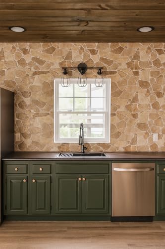 Dundee Deco 3D Wall Panels Faux Stone PVC Brown Beige, 3.2 ft X 2.1 ft - Image 6