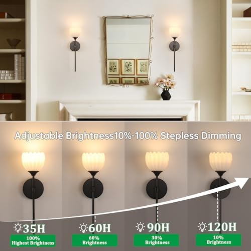 Shenmoyl Battery Operated Wall Sconce Set of 2 - Image 4