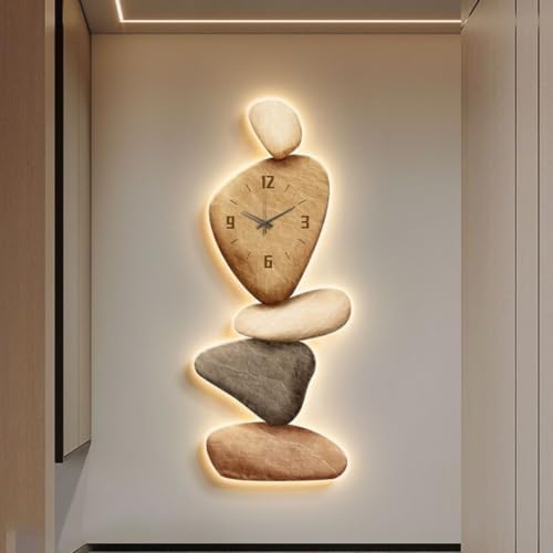 3D LED Wall Art Clock, Modern Irregular Creative Wall Decor by Unknown