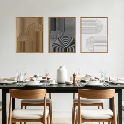 BINCUE Framed Dark Wall Art Geometric Artwork Abstract Modern Wall Decor - Image 4