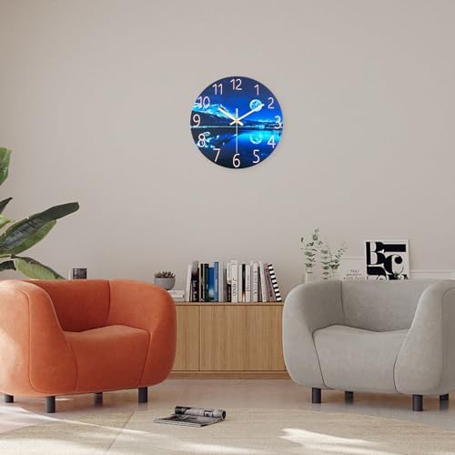 Blue Wall Clocks for Living Room 14 Inch - Image 2