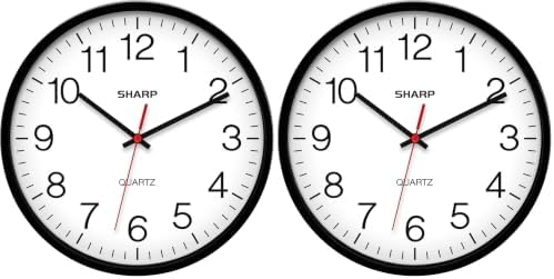 Sharp Wall Clock Silent Non Ticking 10 Inch Quality Quartz Battery Operated by SHARP