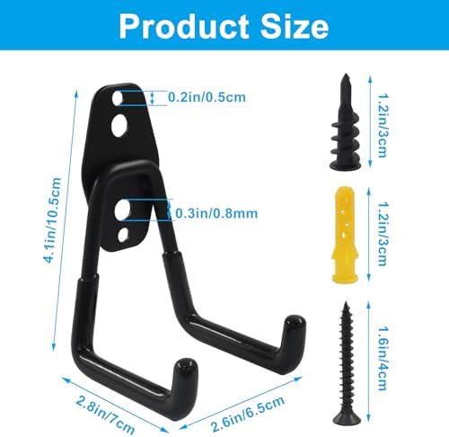 2 Pack Heavy Duty Garage Wall Hooks, Wall Mount Garage Storage Organizer - Image 2
