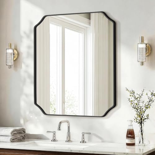 Delma Bathroom Vanity Mirror, Scalloped Round Corner Wall Mirror, - Image 7