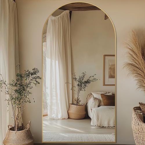81"x41" Arched Full Length Mirror, Large Floor Mirror by Unknown