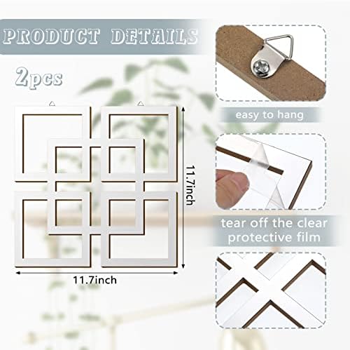 Weysat 2 Pieces Silver Mirrored Wall Decor 11.8 x 11.8 - Image 2