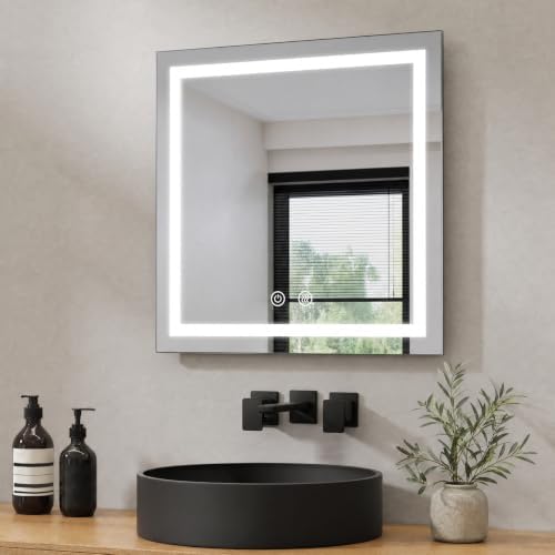 28"X28" Square LED Bathroom Mirror by FiTLAND
