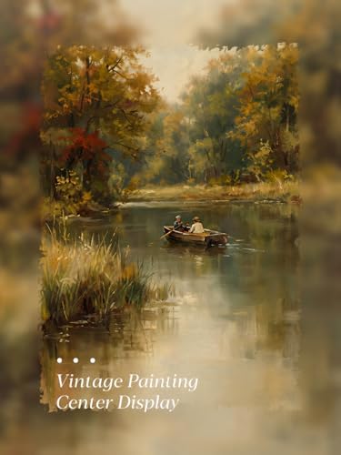 Gold Framed Wall Art, Country Fisherman Canvas Prints, Vintage Rowboat River - Image 7