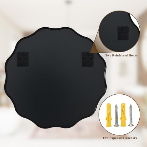 VooBang Black Scalloped Circle Mirror - Image 7