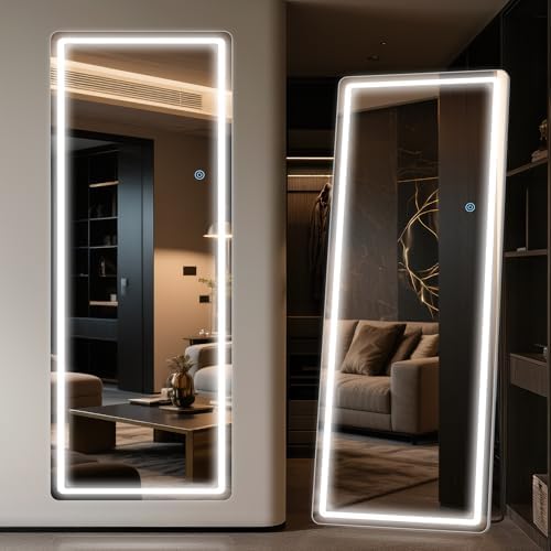 Antok 56"x20" LED Full Length Mirror, Lighted Floor Mirror by AntokMirror
