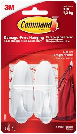 Command Medium Designer Hooks, 2 Hooks, 4 Strips by Unknown