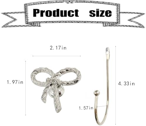 Bow Wall Hook 4 pcs Decorative Wall Hooks - Image 2