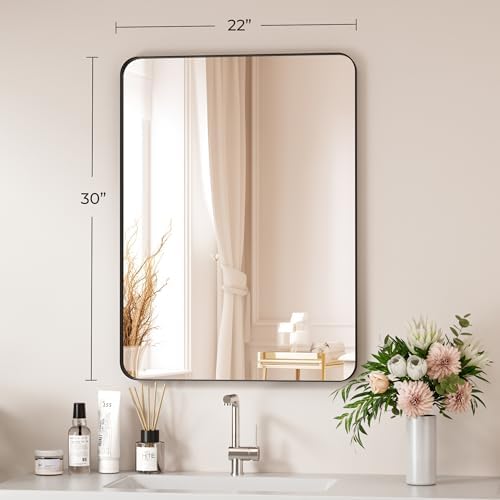 Black Bathroom Mirror 22x30 Inch Bathroom Vanity Mirror - Image 5