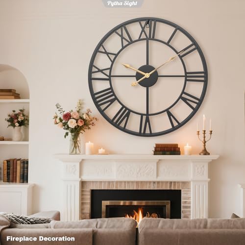 Pytha Sight 24 Inch Roman Numerals Large Wall Clocks - Image 6