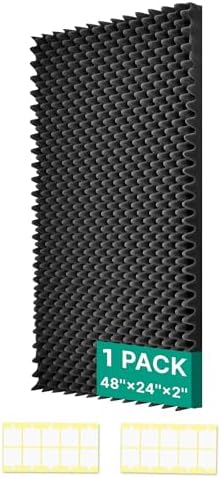 soundproof Foam Panels for Walls, Foam Acoustic Panels 48"×24"×2" Sound by Unknown