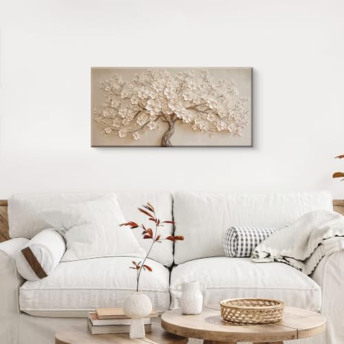 I@U Modern White Tree Of Life Canvas Wall Art Decor - Image 5