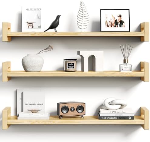 Solid Wood Floating Shelf, 23.6" Wall Shelf by Vailando