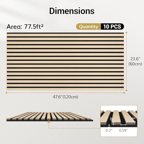 TONOR Wood Wall Panels for Interior Wall Decor-10 Pack 47.2" x 23.6" - Image 4
