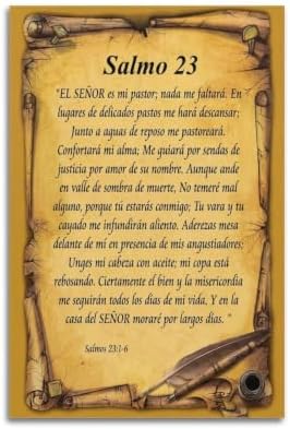 WBYMZWP Spanish Bible Psalm 23 Poster Canvas Wall Art Aesthetic Decorative by Unknown