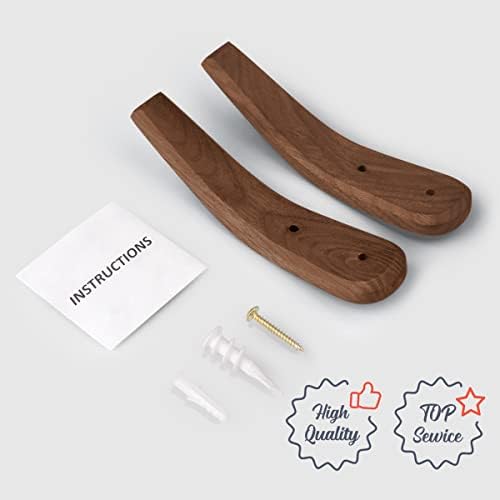 COCOYA Wood Hooks Wall Mounted Minimalist Natural Real Walnut - Image 7