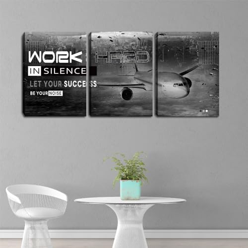 Retro Black Motivational Wall Art Poster Bedroom Office Decor Artwork Canvas - Image 2