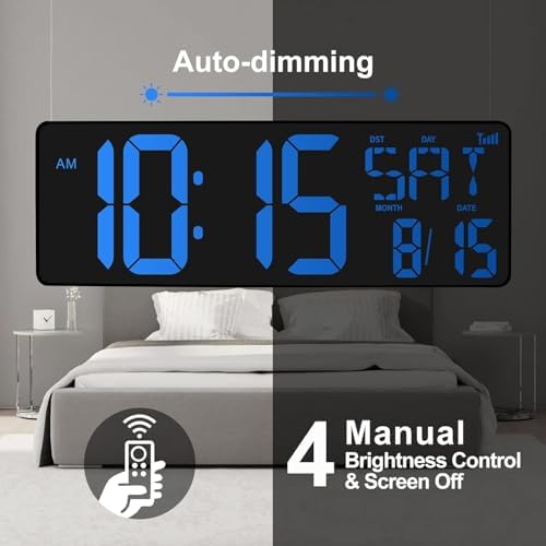 XREXS 16.5 in Large Digital Wall Clock WiFi Sync - Image 6