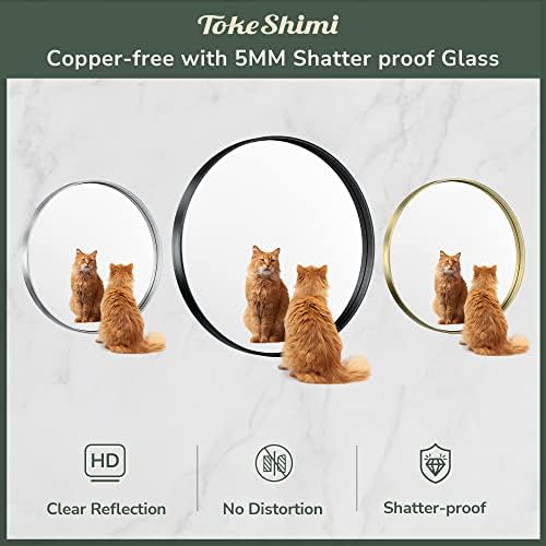 TokeShimi Black Round Mirror 30 Inch Black Circle Wall Mirror Non-Rusting - Image 3