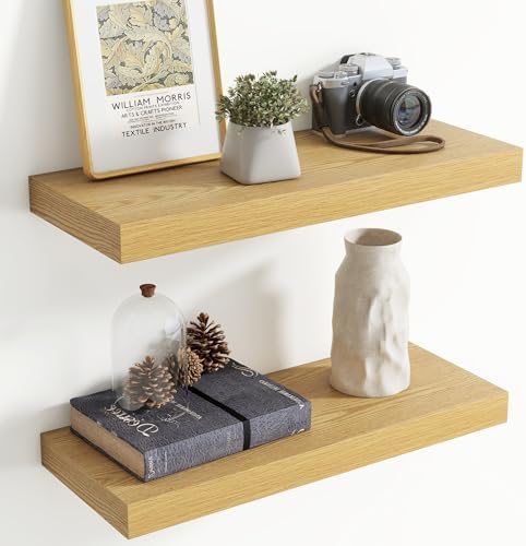 24 Inch Floating shelves for Wall, 8 Inch Deep, Invisible Brackets by Axeman
