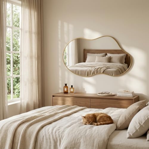 Irregular wall Mirror 24"x41" Gold Asymmetrical Mirror - Image 7