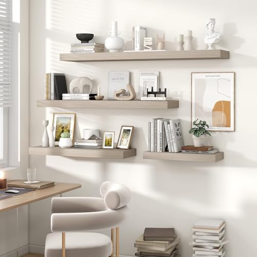 Heimlove Floating Shelves 35.7" W x 10.3" D Grey Set of 1 - Image 6