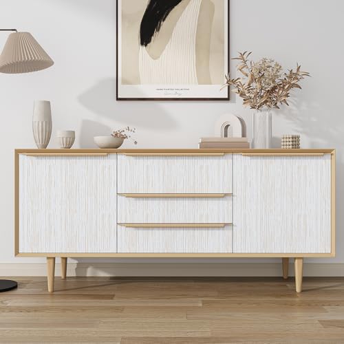 VEELIKE Gold White Grasscloth Peel and Stick Wallpaper Textured Grasscloth - Image 7