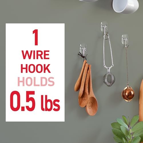 Command Small Clear Wire Hooks, 10 Hooks, 12 Strips - Image 3