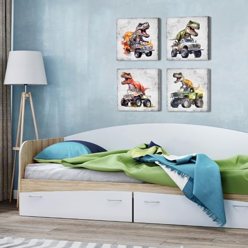 Cool Dinosaur Car Canvas Wall Art Dinosaur Posters - Image 6