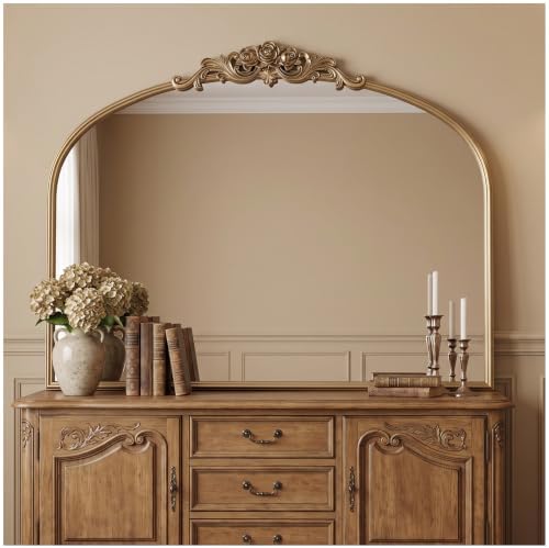 40"x30" Vintage Gold Mirror, Large Baroque Mirror - Image 4